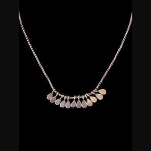 925 Sterling Silver Small 10mm Tear Drop Pendants 16.25" Chain Necklace